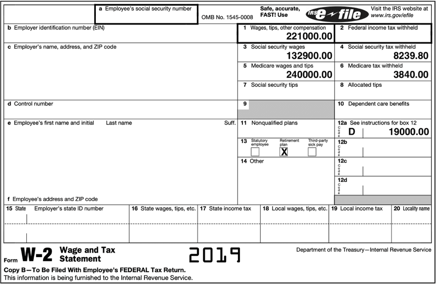 W2 tax form for NDQCP